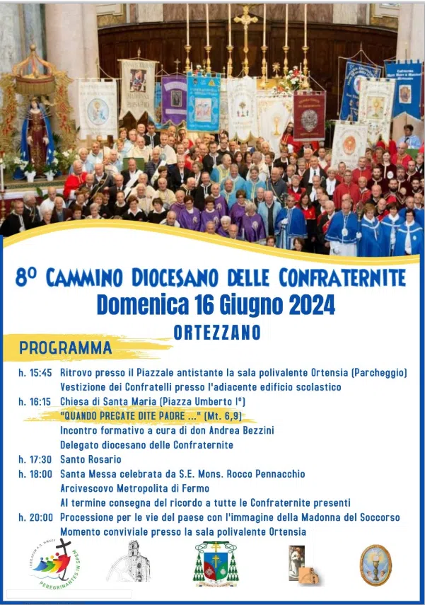 Domenica 16 giugno ad Ortezzano l’VIII Cammino diocesano delle Confraternite