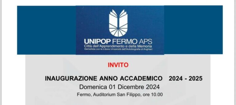 L’Università Popolare di Fermo inaugura l’anno accademico 2024-2025 e compie Tre Anni