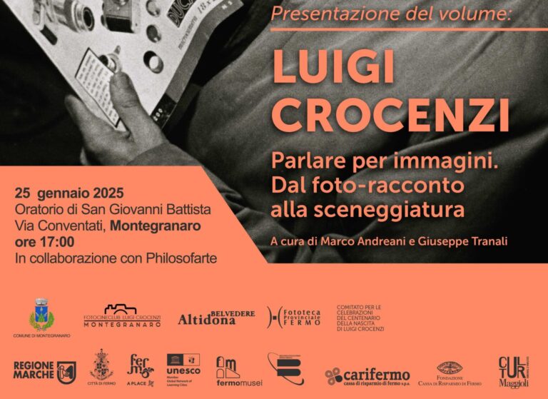 Montegranaro: presentazione del volume “Luigi Crocenzi. Parlare per immagini. Dal foto-racconto alla sceneggiatura”