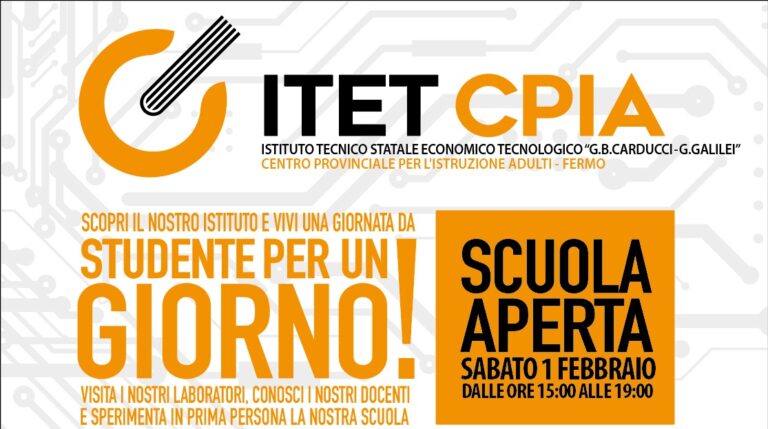 Itet Carducci-Galilei Cpia, sabato 1 febbraio open day straordinario