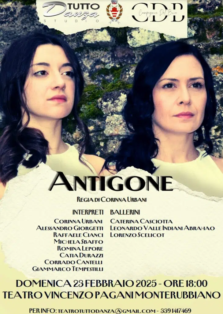 Domenica 23 febbraio “Antigone” in scena al Teatro Pagani