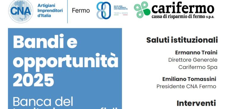 “Bandi e opportunità 2025”: un incontro per parlare di incentivi, bandi e accesso al credito
