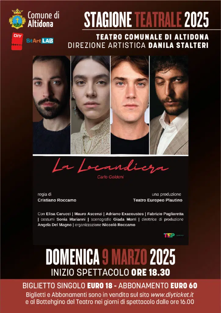 La stagione teatrale di Altidona prosegue con ‘La Locandiera’ di Goldoni