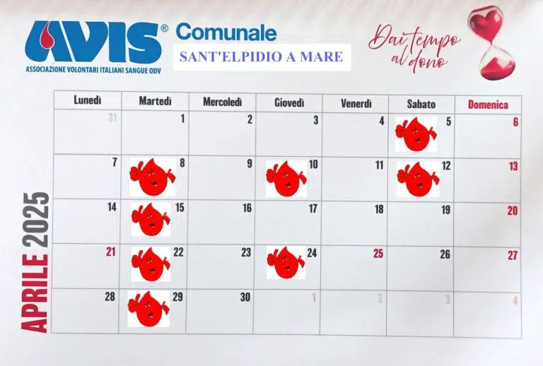 Avis: nuovi giorni di apertura per il centro di raccolta sangue di Sant’Elpidio a Mare