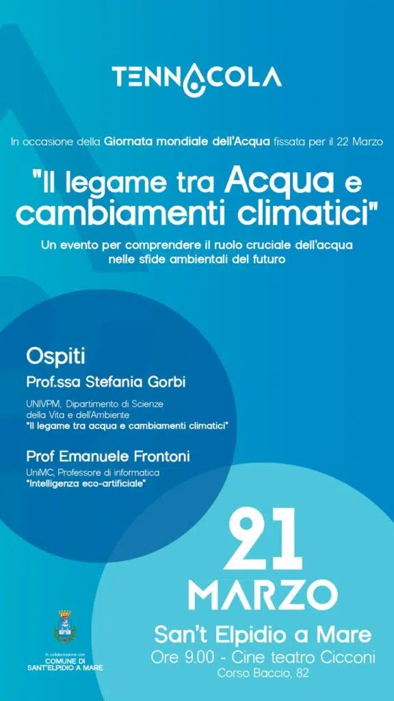 Tennacola celebra la Giornata Mondiale dell’Acqua con un evento dedicato agli studenti