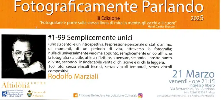 Fotograficamente Parlando: ciclo di incontri con fotografi marchigiani