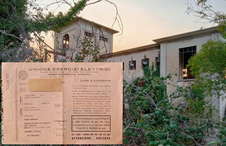Valdaso, una bolletta del 1929 racconta l&rsquo;arrivo degli elettrodomestici: l&rsquo;appello per salvare la centrale di Ponte Maglio